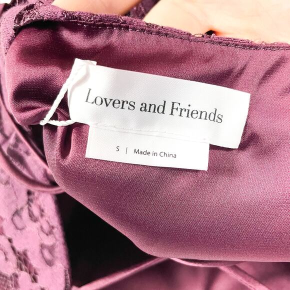 Lovers & Friends Skylight Midi Dress Merlot Wine Lace Up Sleeveless Sz S - Picture 12 of 14